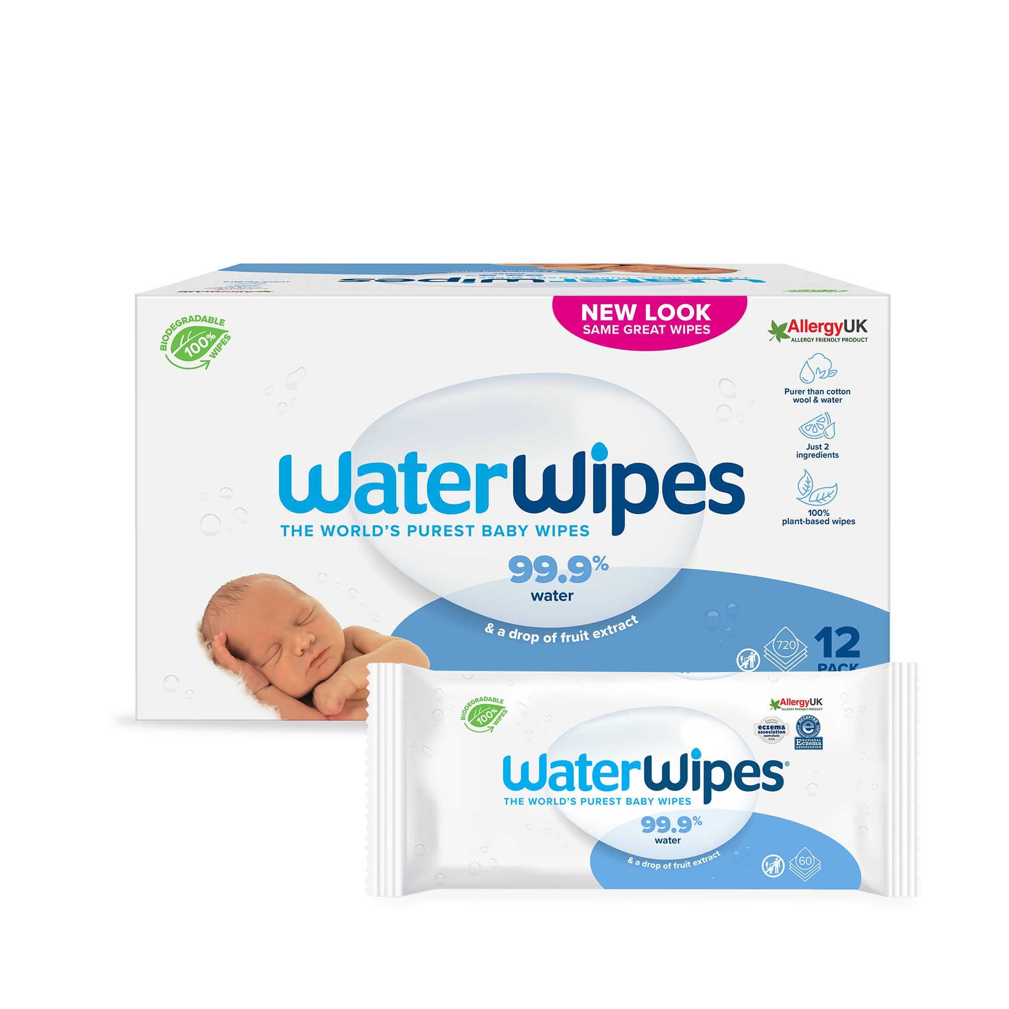 WaterWipes Mega Value Box Biodegradable 12x60pk