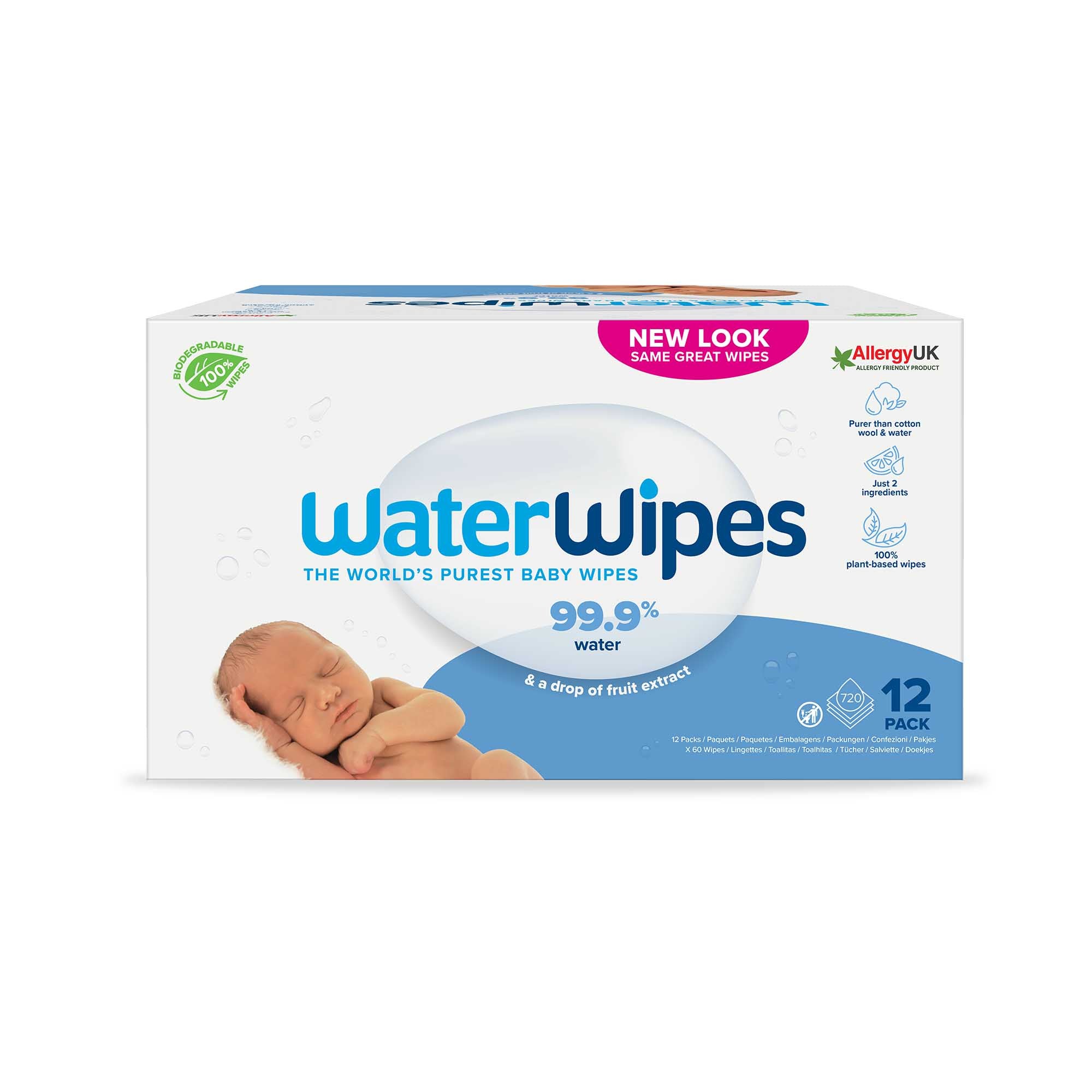 WaterWipes Mega Value Box Biodegradable 12x60pk