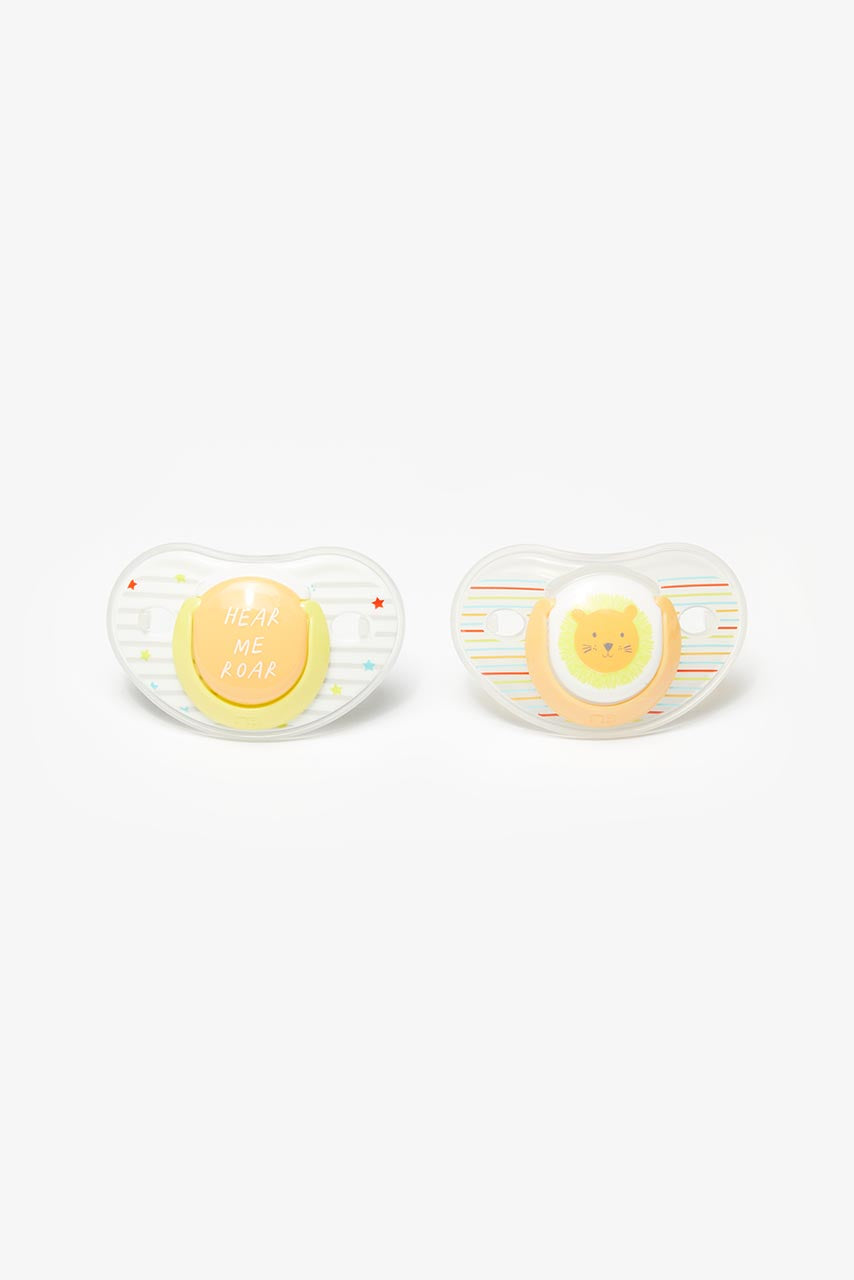 Mothercare Hear Me Roar Orthodontic Soothers 6Months+ - 2 Pack