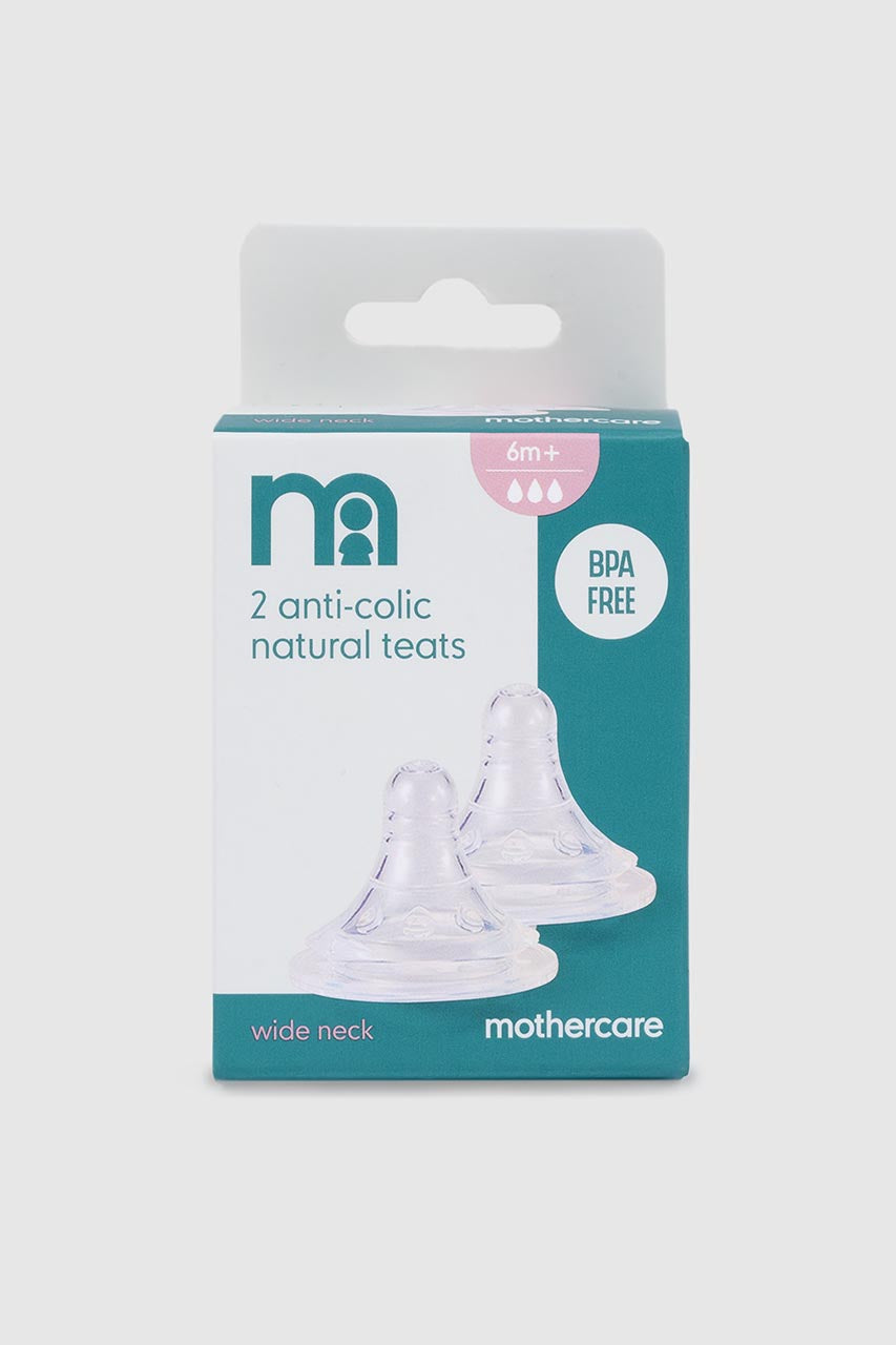 Mothercare Natural Shape Anti-Colic Fast-Flow Teats - 2 Pack