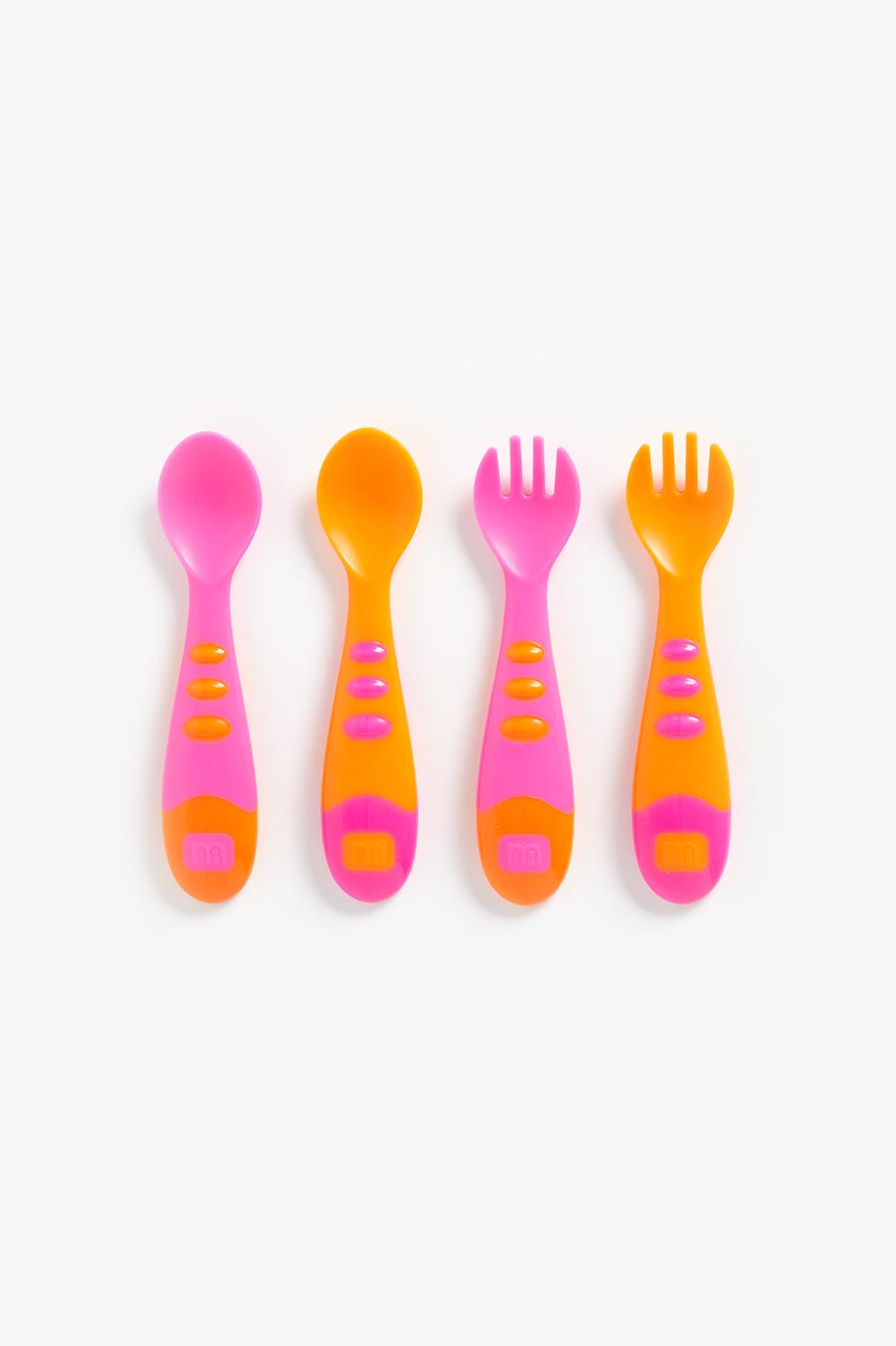 Mothercare Easy Grip Spoon And Fork Set - 4 Pieces Pink