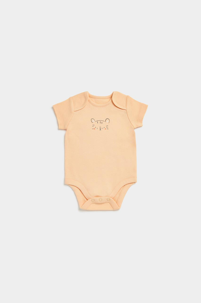 Fun Faces Short-Sleeved Baby Bodysuits - 5 Pack