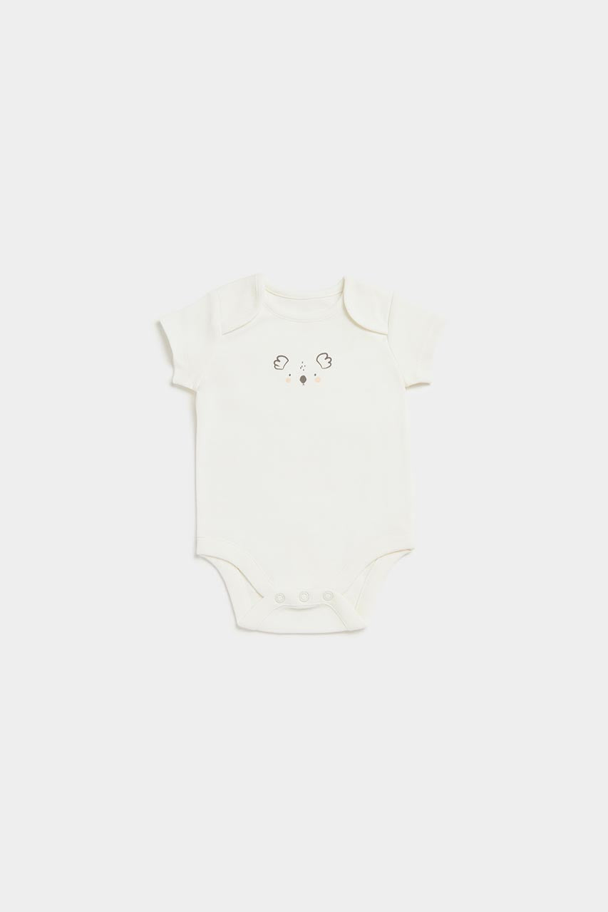 Fun Faces Short-Sleeved Baby Bodysuits - 5 Pack