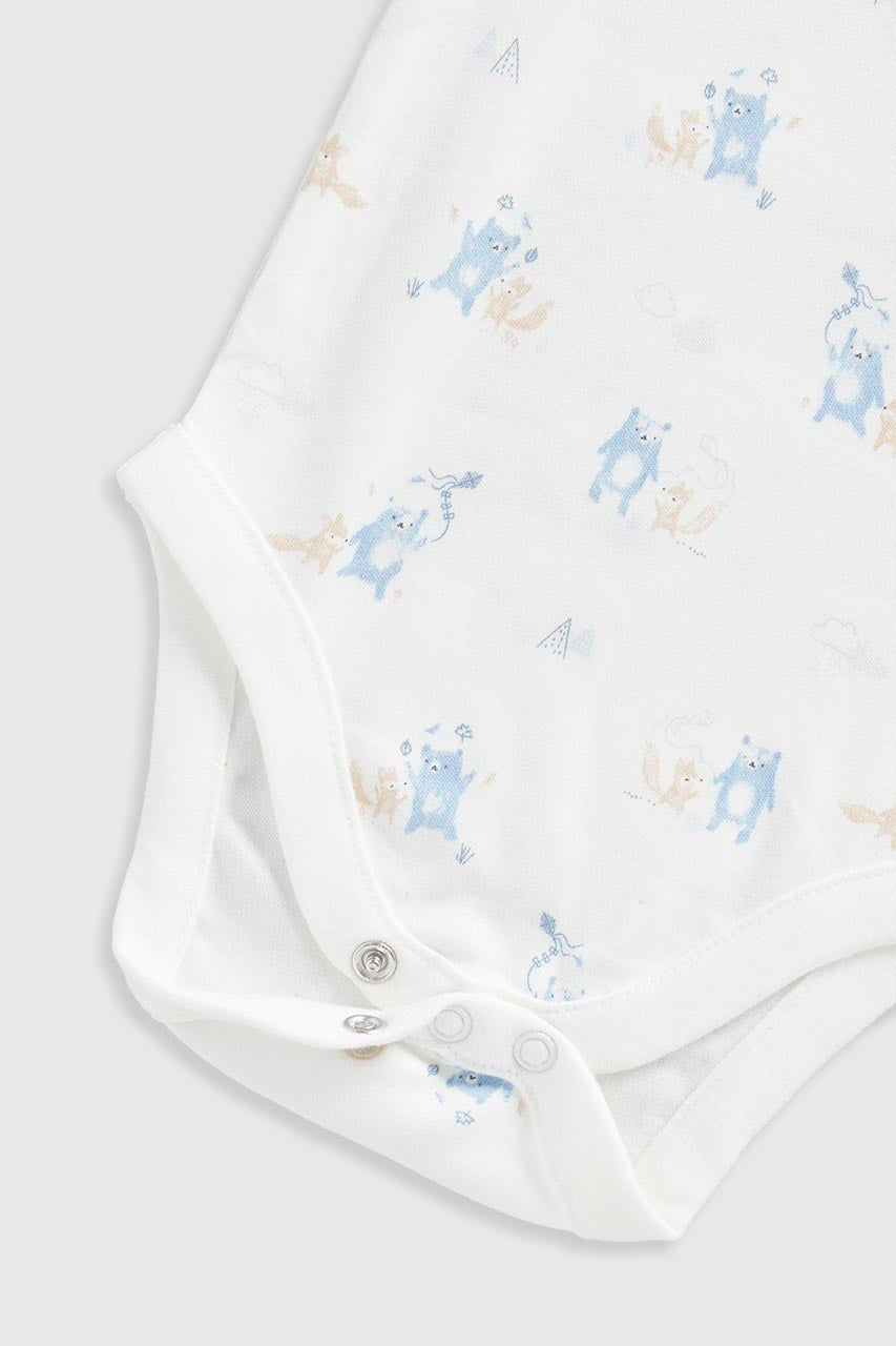 Woodland Short-Sleeved Baby Bodysuits - 5 Pack