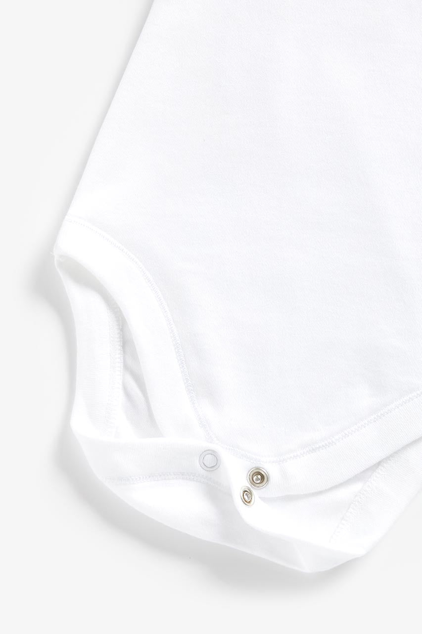 White Short-Sleeved Bodysuits - 5 Pack