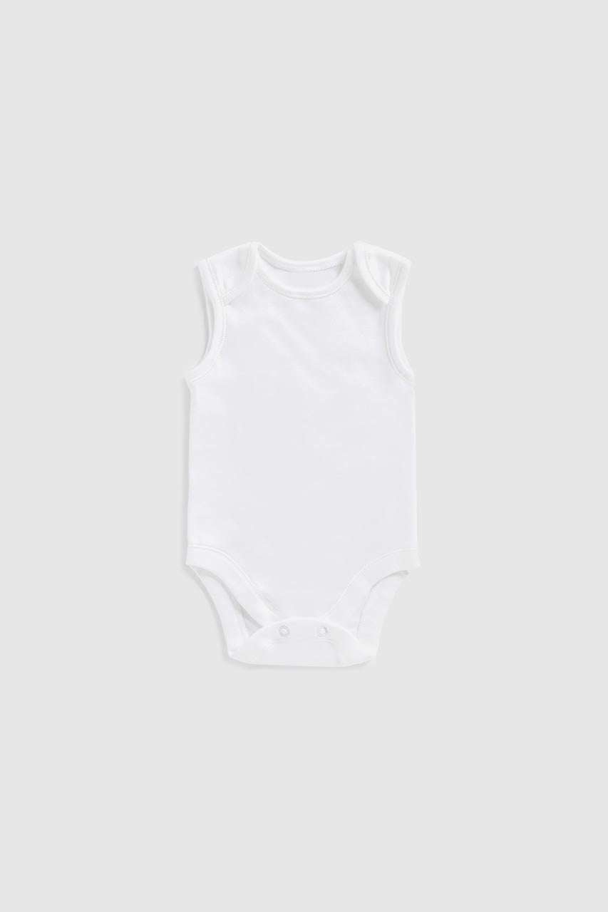 White Sleeveless Bodysuits - 3 Pack