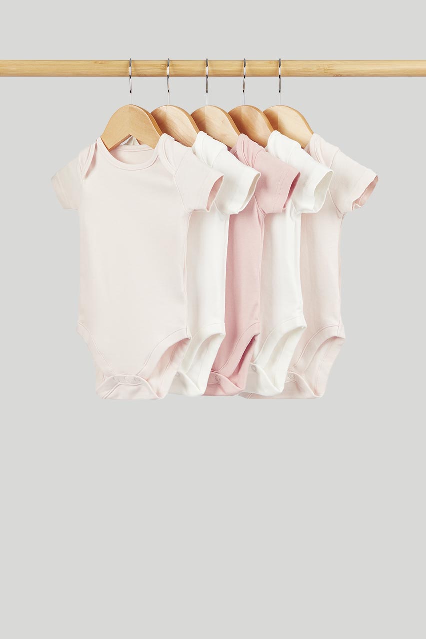 Short-Sleeved Bodysuits - 5 Pack