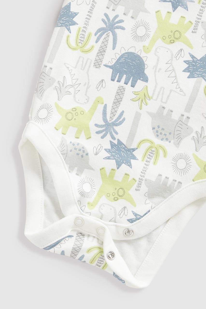 Dinosaur Short-Sleeved Baby Bodysuits - 5 Pack