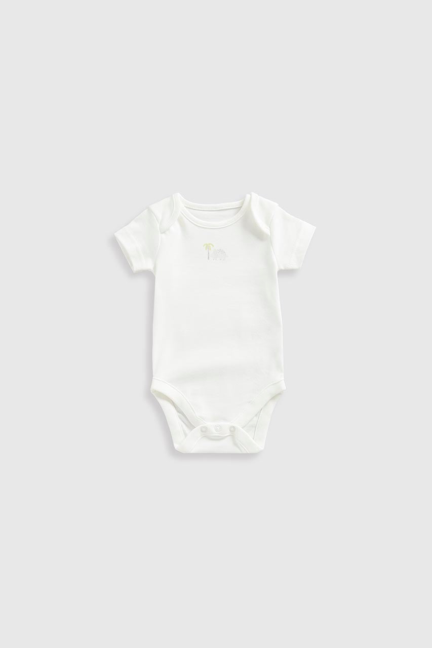 Dinosaur Short-Sleeved Baby Bodysuits - 5 Pack