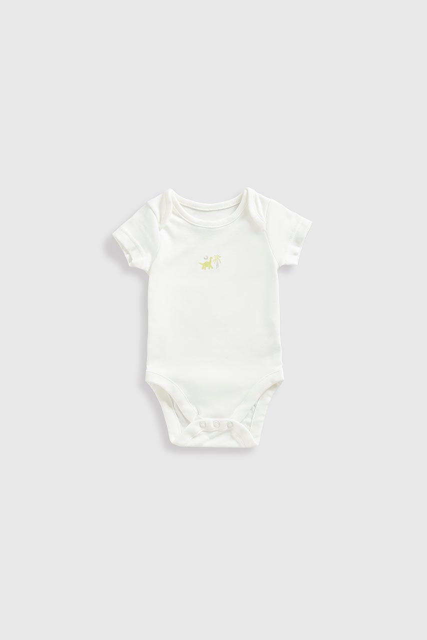 Dinosaur Short-Sleeved Baby Bodysuits - 5 Pack
