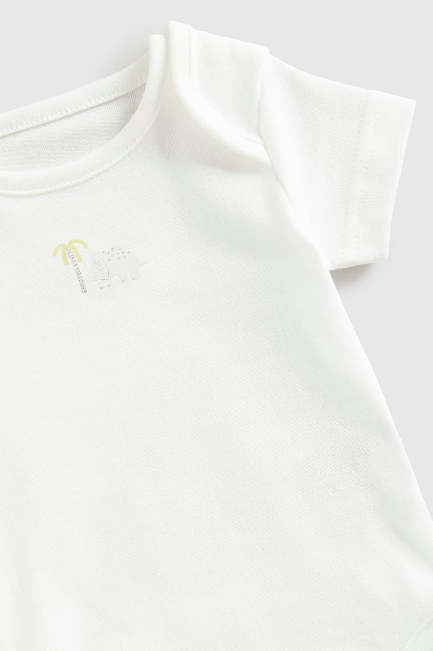Dinosaur Short-Sleeved Baby Bodysuits - 5 Pack