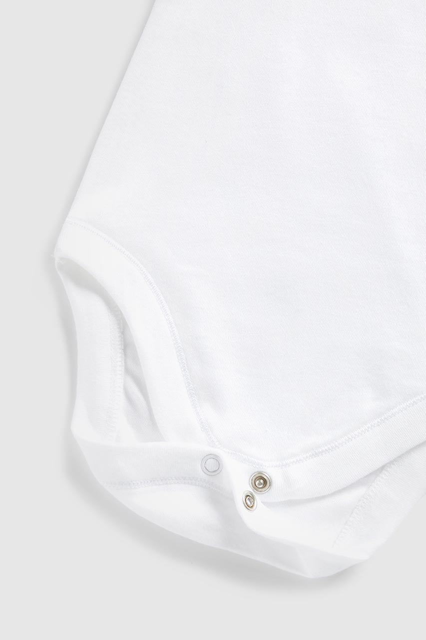 White Short-Sleeved Bodysuits - 3 Pack