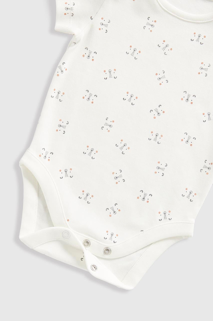 Bear Short-Sleeved Bodysuits - 5 Pack
