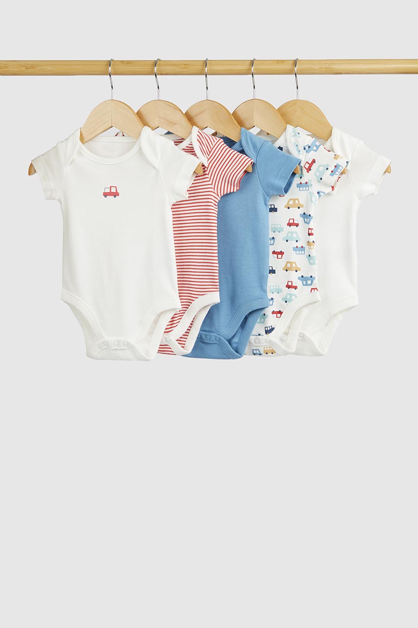 Cars Short-Sleeved Bodysuits - 5 Pack