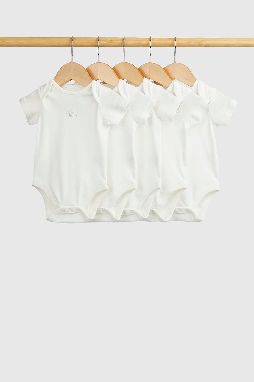 Safari Short-Sleeved Bodysuits - 5 Pack