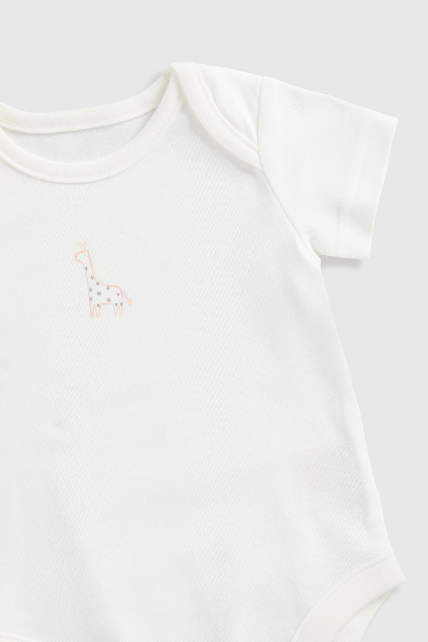Safari Short-Sleeved Bodysuits - 5 Pack
