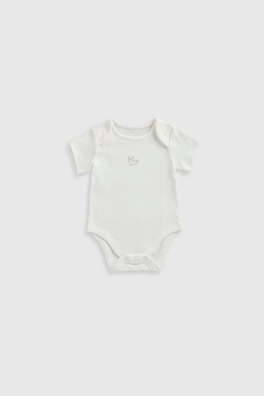 Bunny Short-Sleeved Bodysuits - 5 Pack