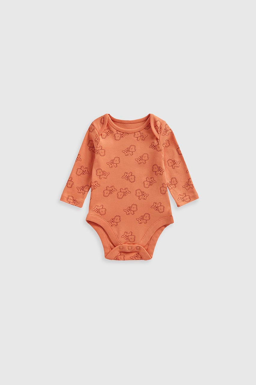 Dinosaur Long-Sleeved Bodysuits - 5 Pack