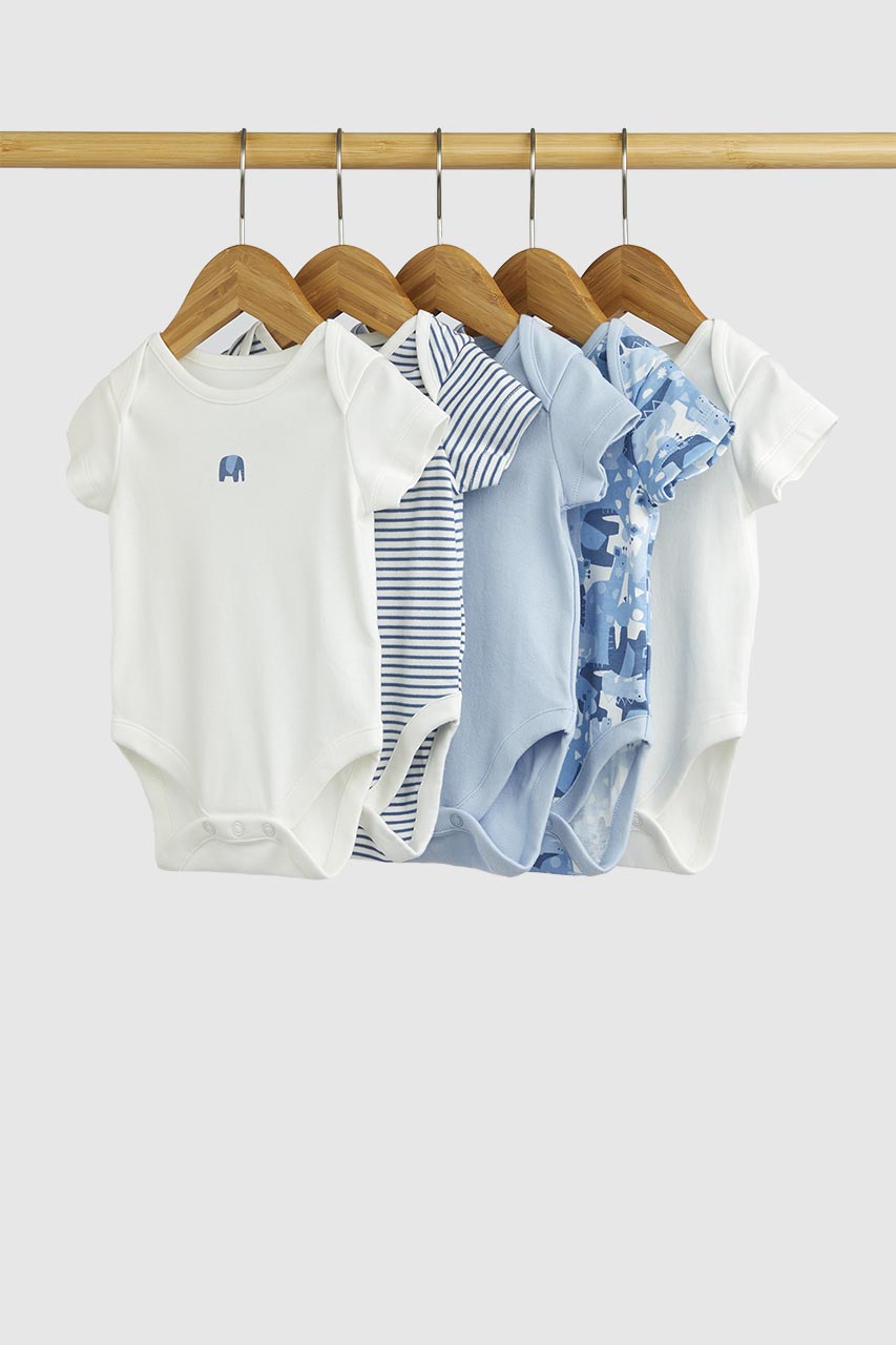 Blue Animal Short-Sleeved Bodysuits Pack – Mothercare Philippines