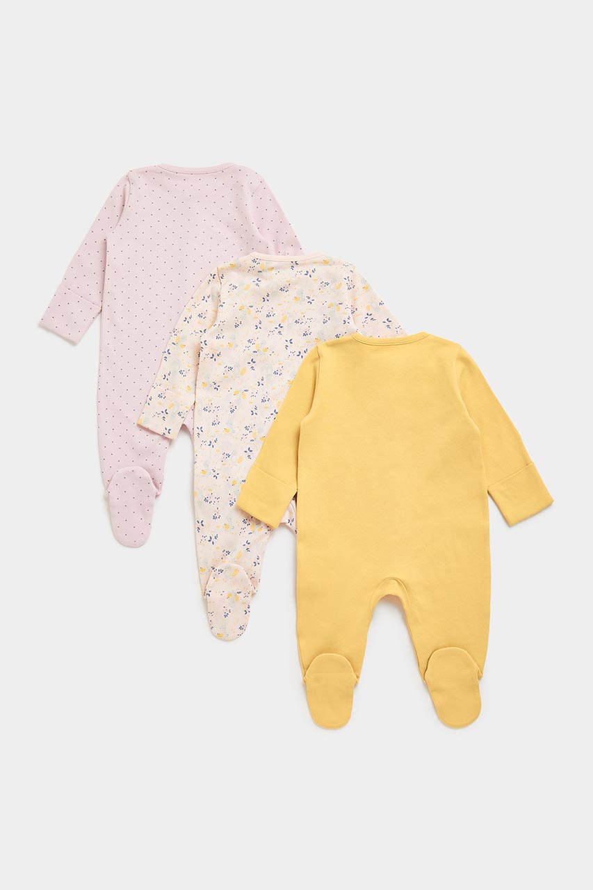 Acorn Bunny Baby Sleepsuits - 3 Pack
