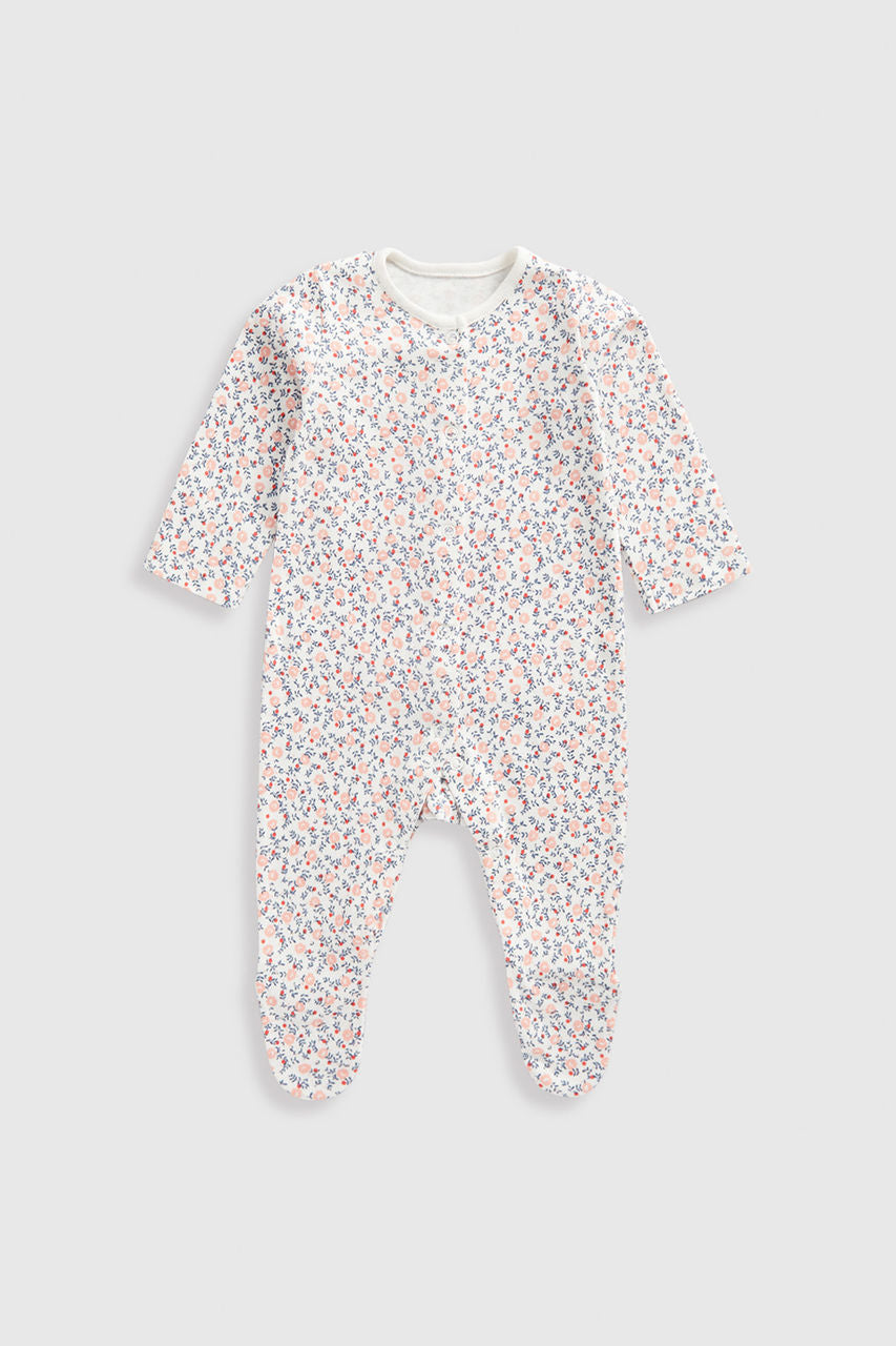 Ditsy Floral Baby Sleepsuits - 3 Pack