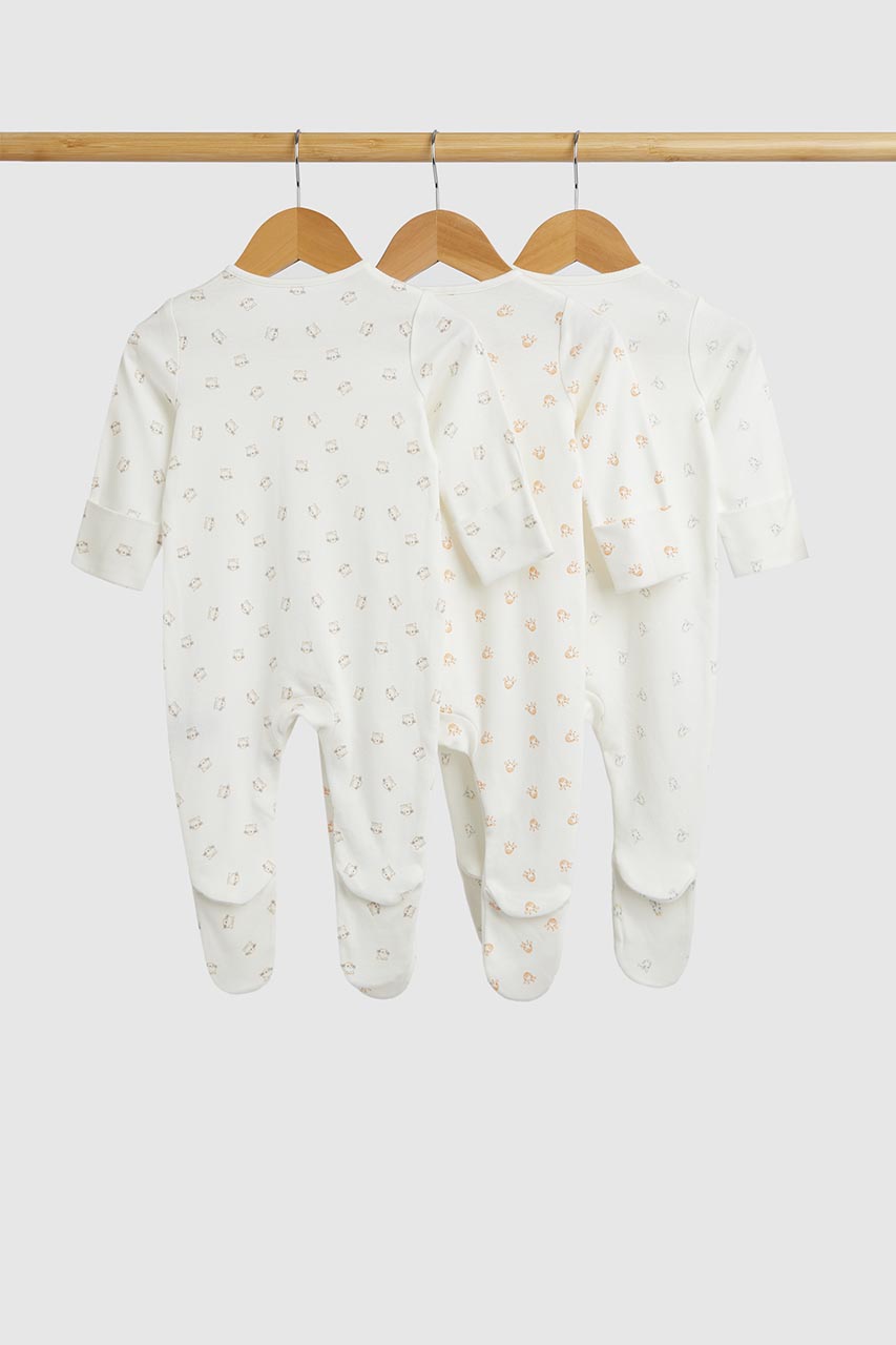 Animals Baby Sleepsuits - 3 Pack