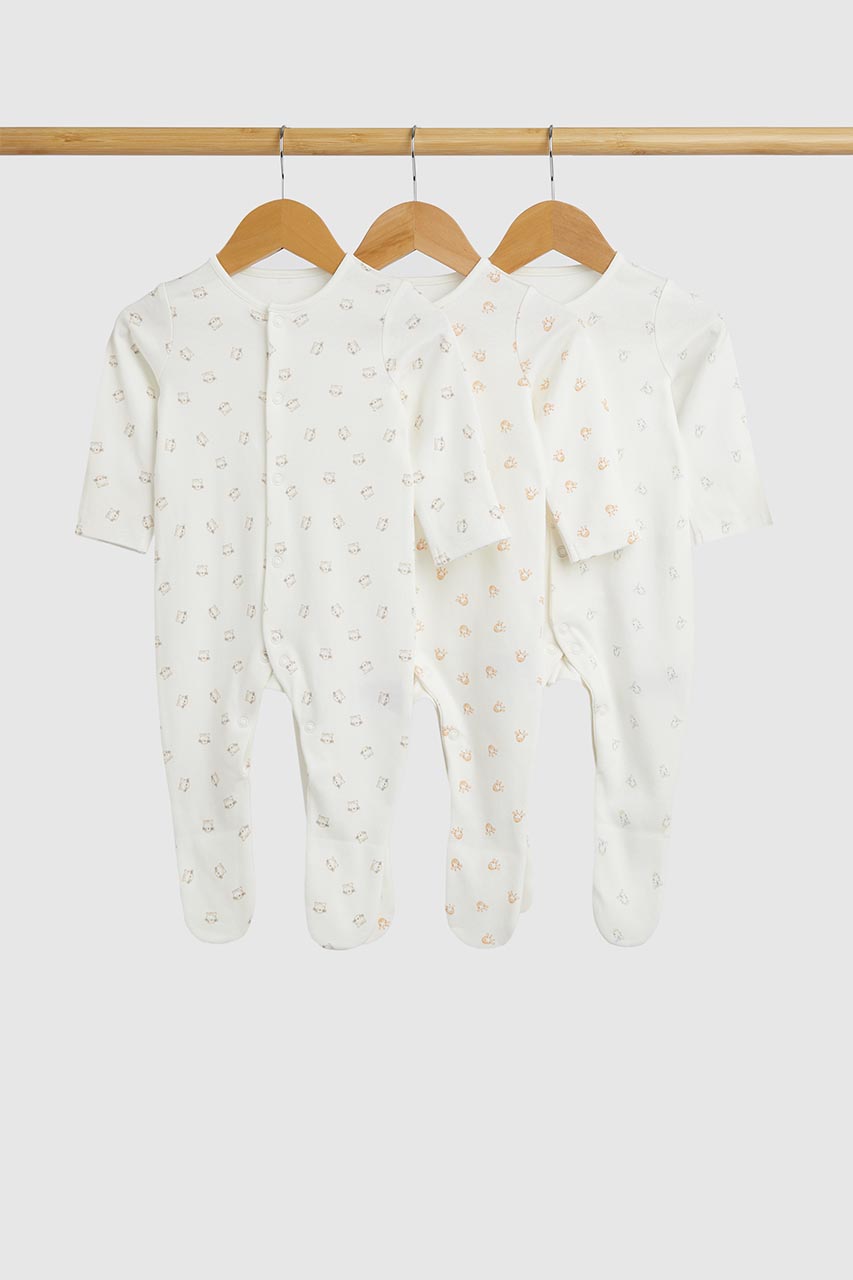 Animals Baby Sleepsuits - 3 Pack