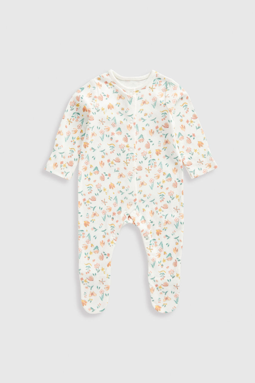 Floral Garden Baby Sleepsuits - 3 Pack