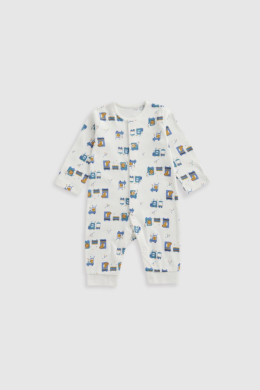 Animal Transport Footless Baby Sleepsuits - 3 Pack