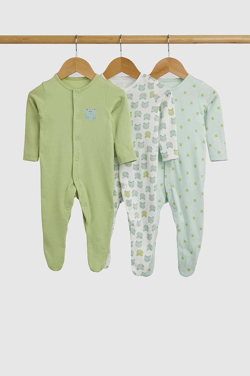 Frog Baby Sleepsuits - 3 Pack