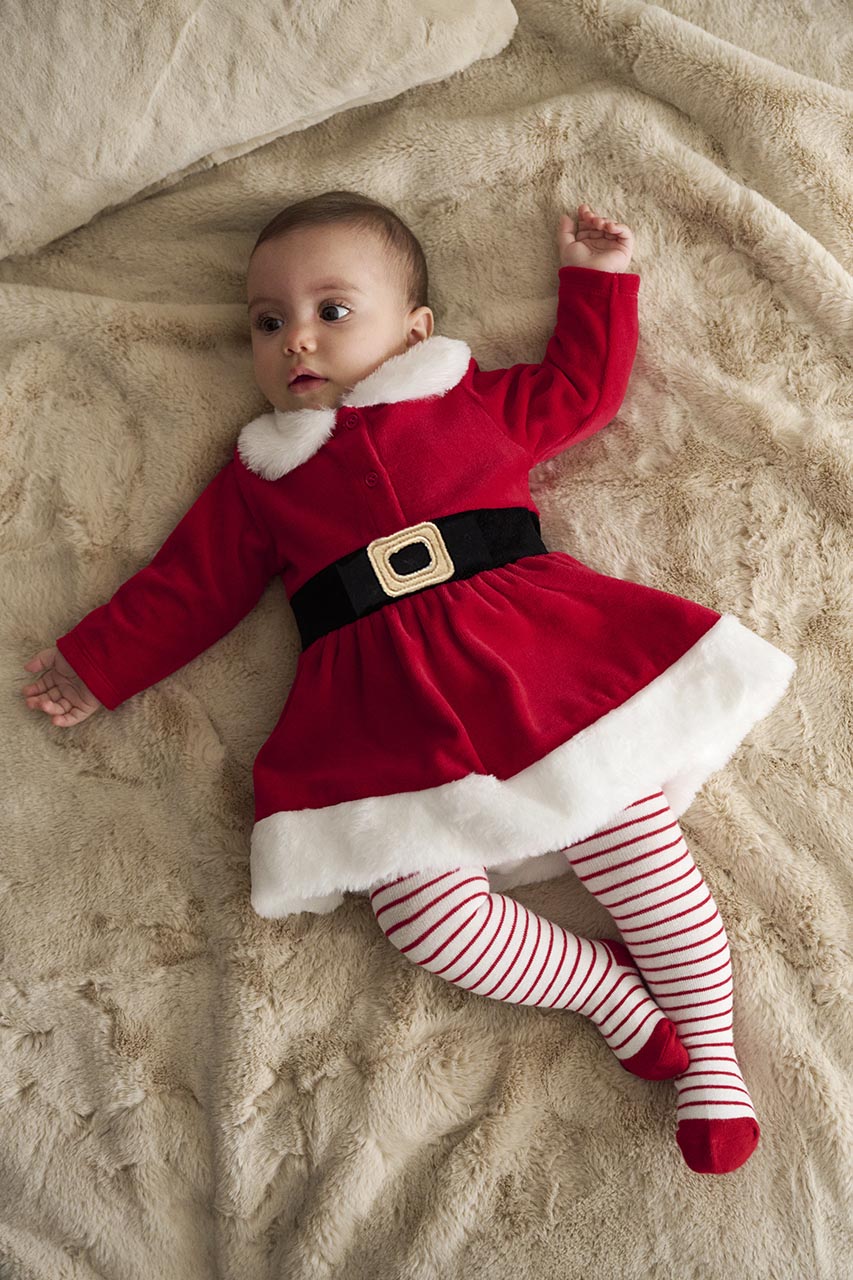 Mrs Santa Dress and Tights Set