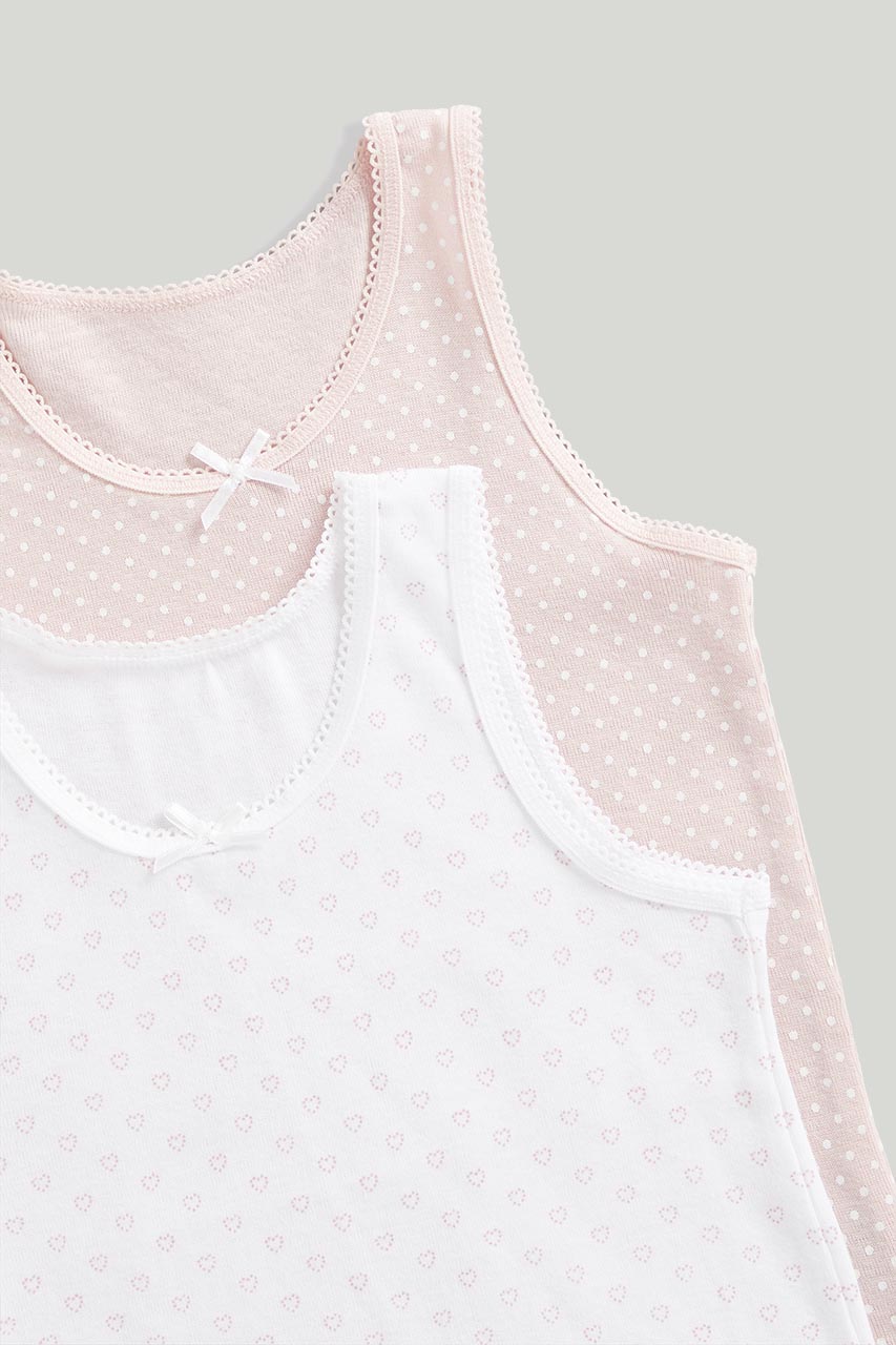 Pink and White Sleeveless Vests - 3 Pack