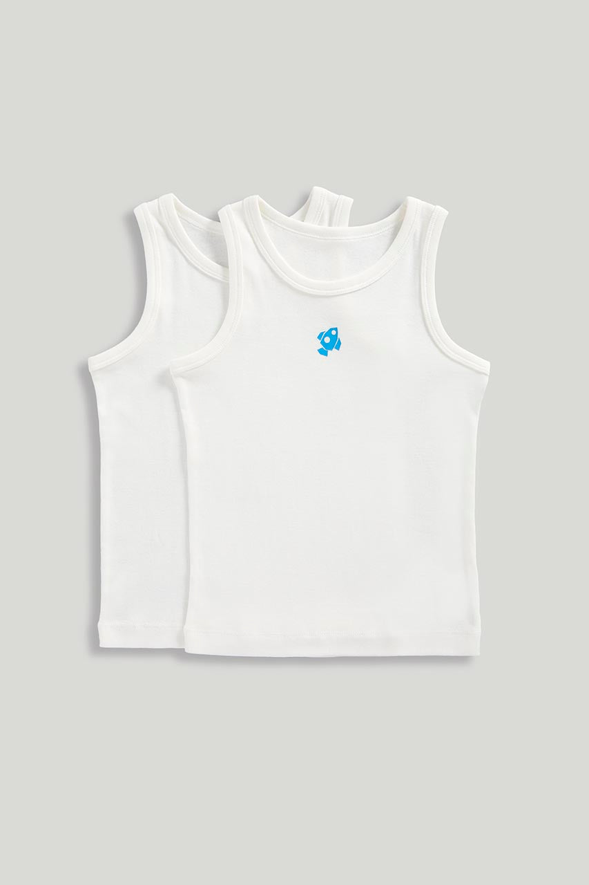 White Space Sleeveless Vests - 2 Pack