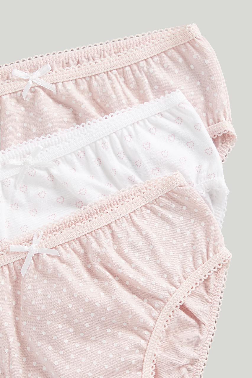 Pink and White Briefs - 5 Pack