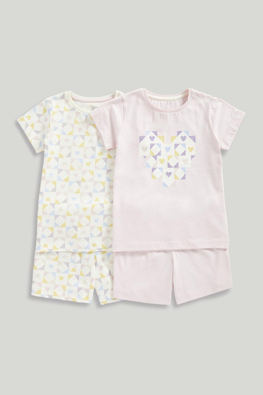Heart Tile Short Pyjamas - 2 Pack
