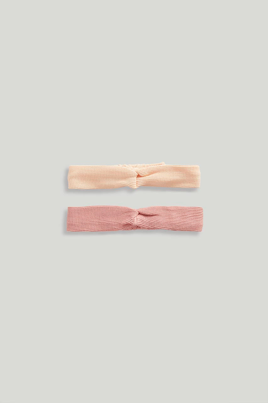 Pink Waffle Headbands - 2 Pack