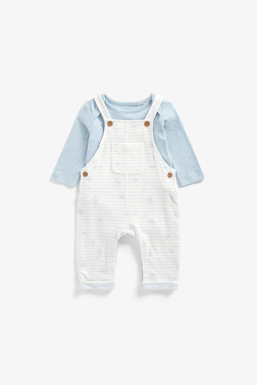 Cloud Dungarees And Bodysuit Set