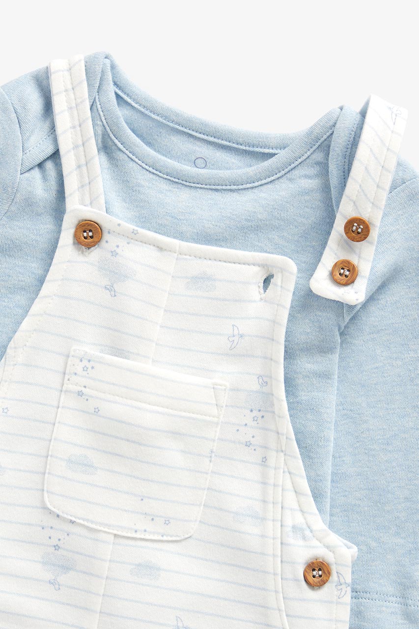 Cloud Dungarees And Bodysuit Set