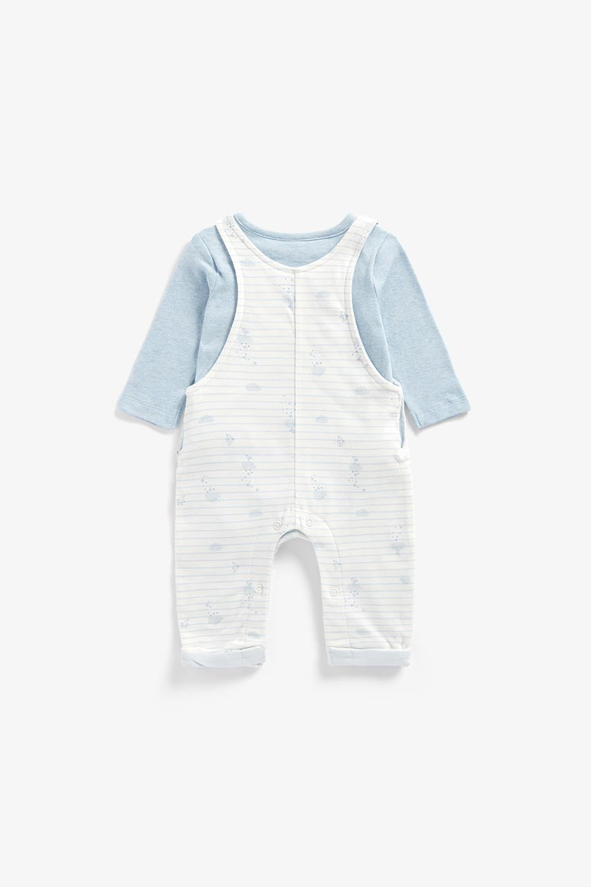 Cloud Dungarees And Bodysuit Set