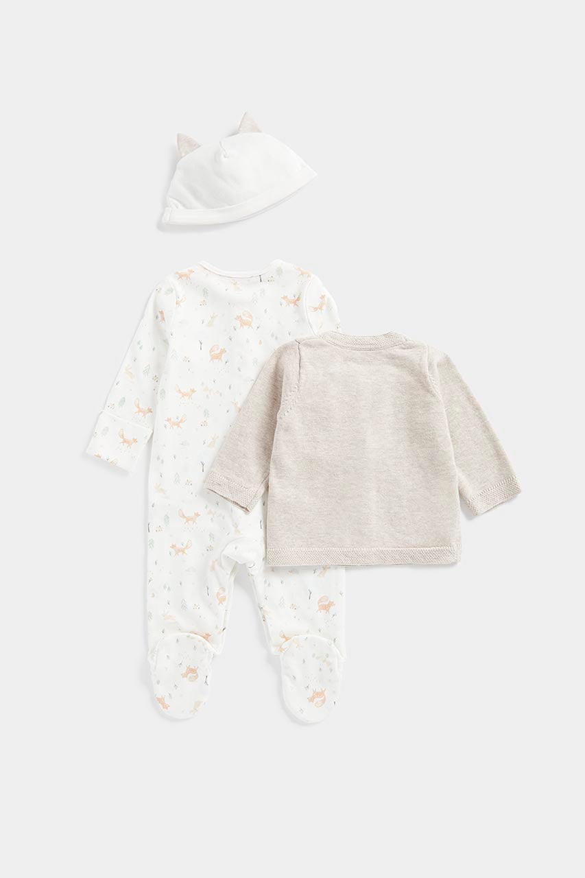 My First 3-Piece Fox Unisex Baby Outfit Set