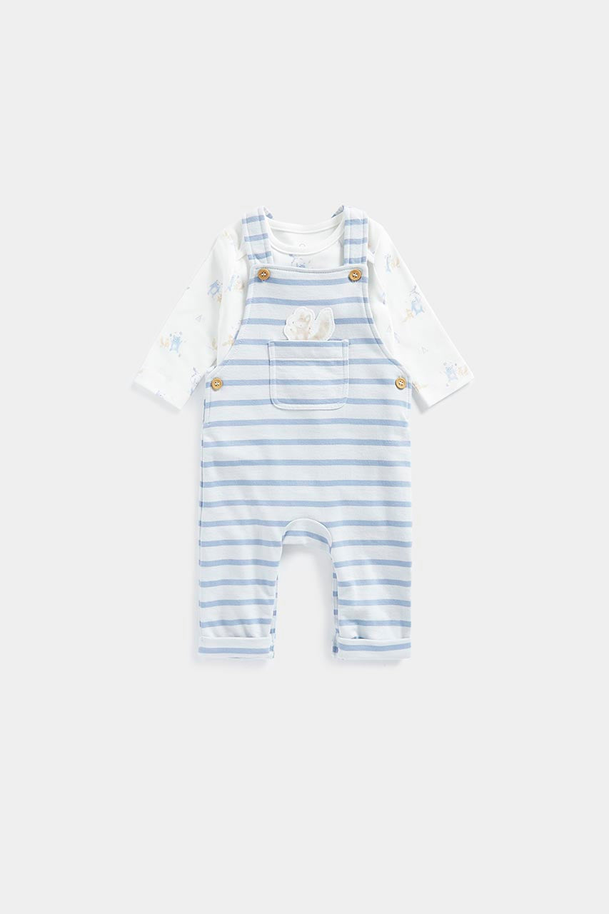 My First Blue Dungarees And Bodysuit Set