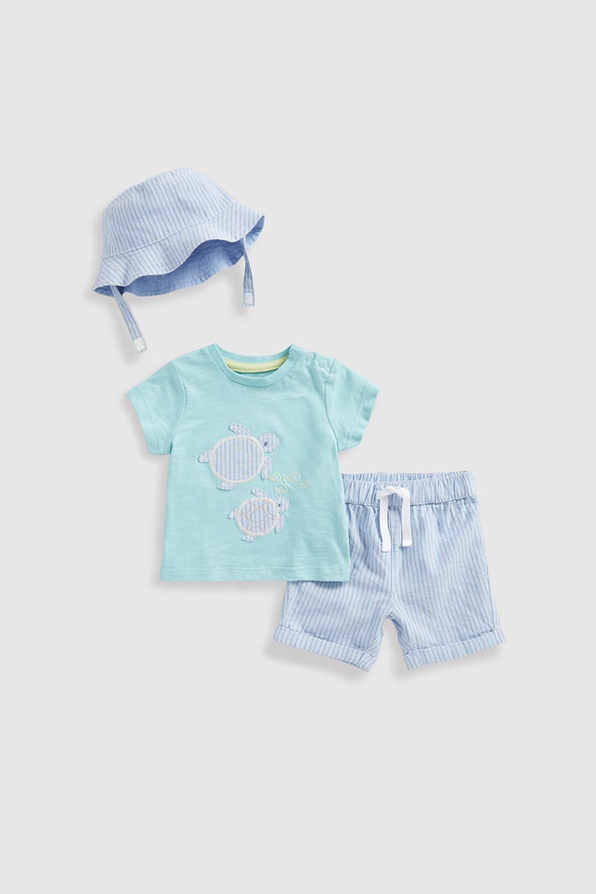 Turtle T-Shirt, Shorts And Hat Set