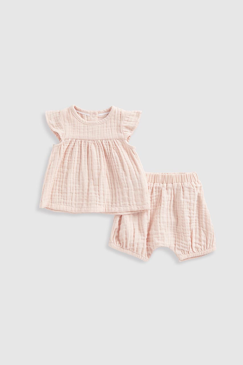 Muslin Top And Shorts Set