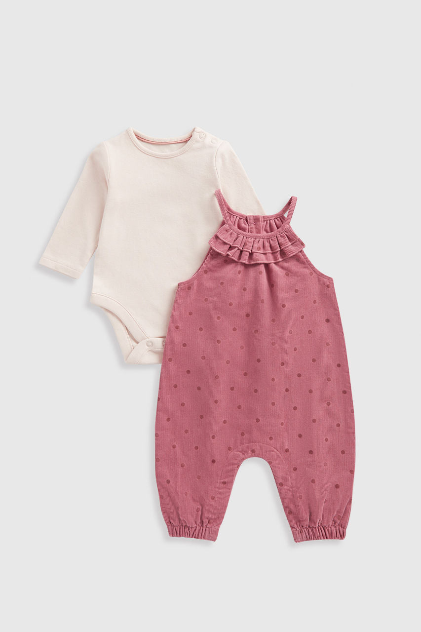 My First Cord Dungarees and Bodysuit Set