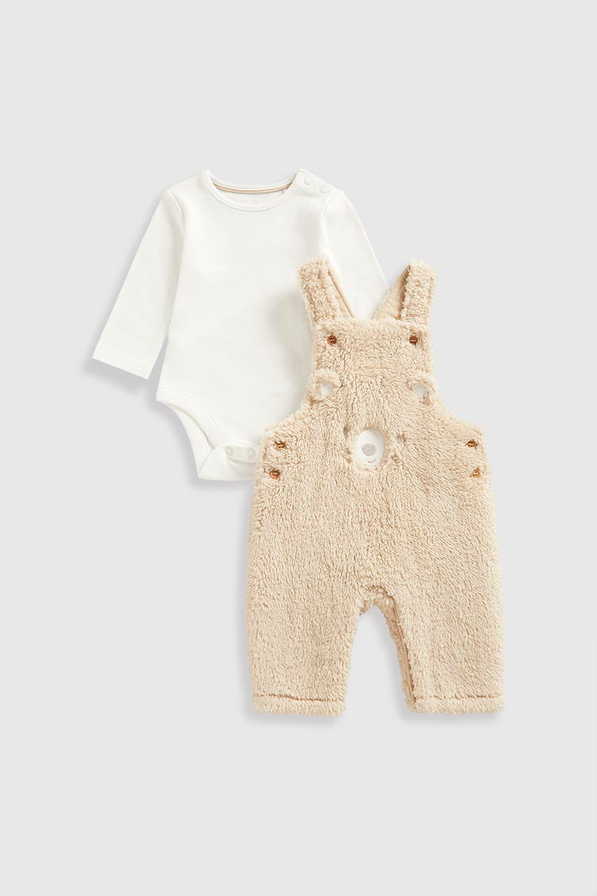 Fleece Dungarees and Bodysuit Set