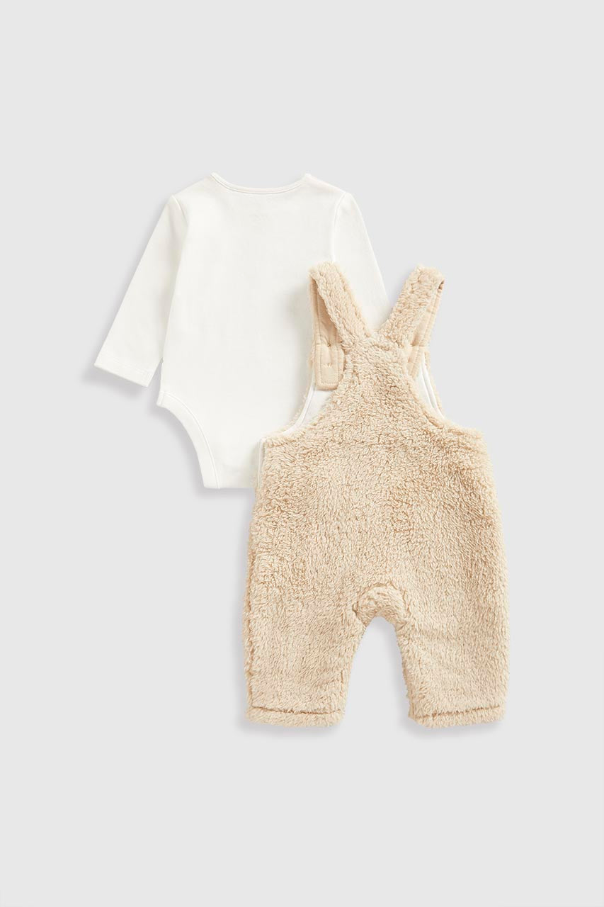 Fleece Dungarees and Bodysuit Set