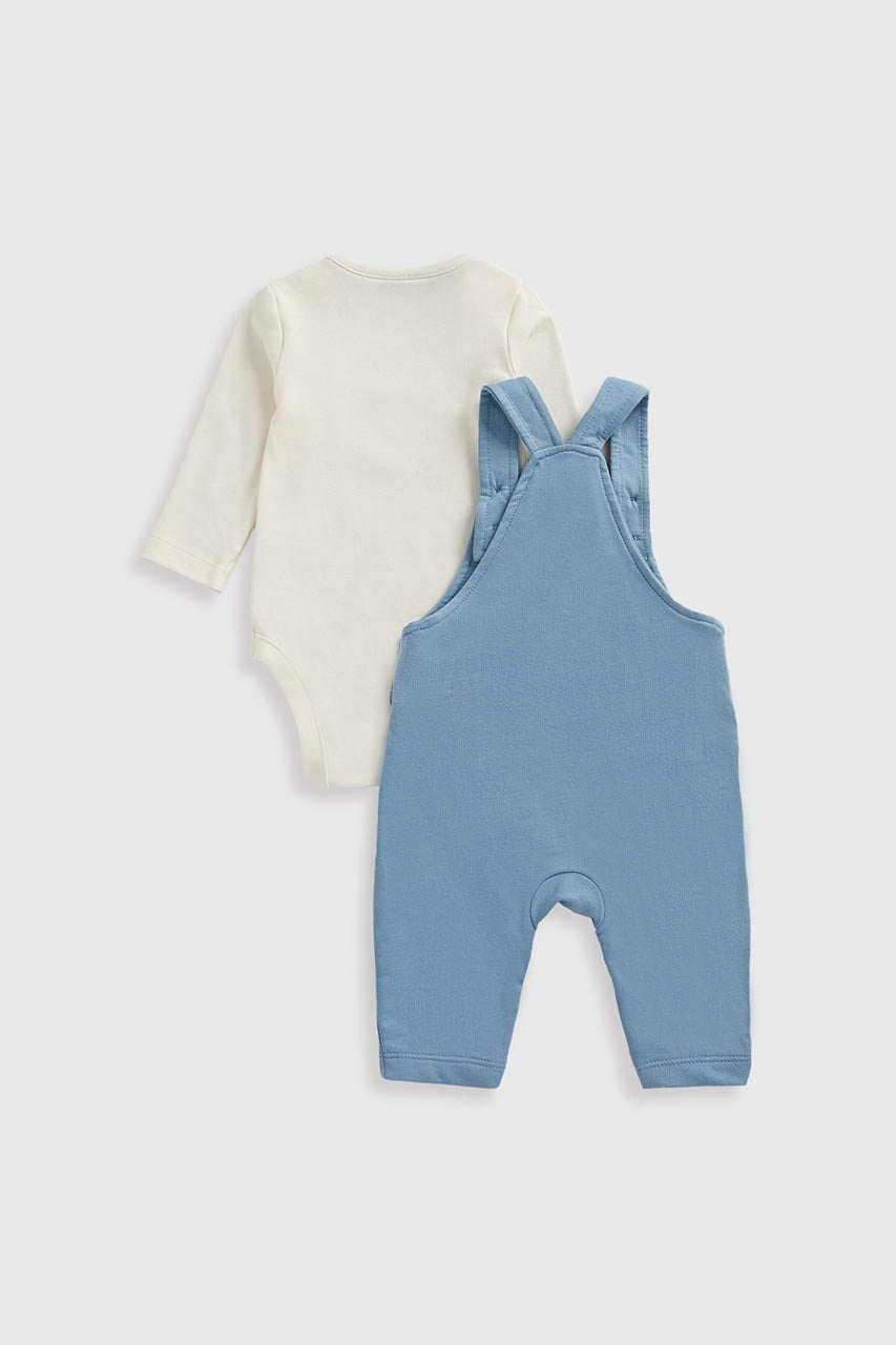 Train Dungarees and Bodysuit Set