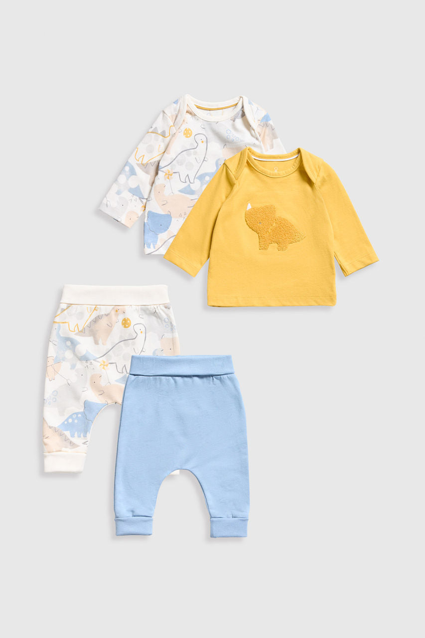 Dinosaur T-Shirts and Joggers 4-Piece Set