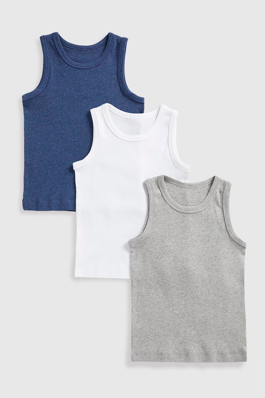 Marl Sleeveless Vests - 3 Pack