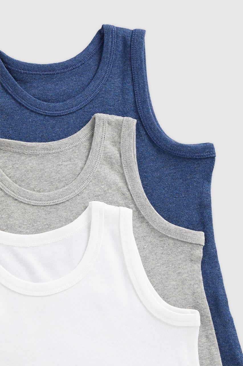 Marl Sleeveless Vests - 3 Pack